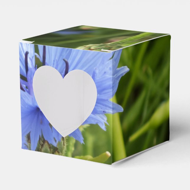 blue cornflower favor box (Front Side)