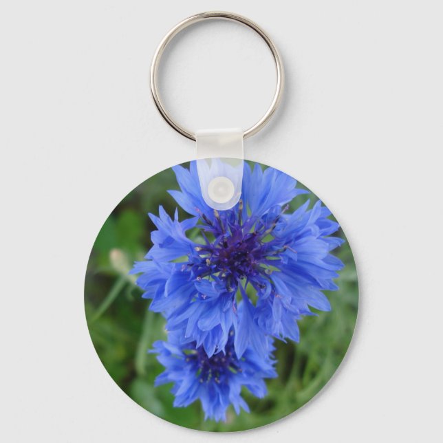Blue Cornflower Keychain (Front)