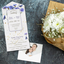 Blue Cornflower Photo Wedding