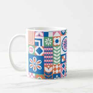 Blue cornflowers. Watercolor floral seamless patte Coffee Mug