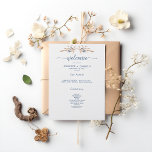 Blue Cornflowers & Wheat Modern White Wedding Program<br><div class="desc">Soft blue cornflowers blooming in a soft tan brown dried grasses make this simple wedding program. Modern,  yet rustic and unique. You can almost feel the gentle breeze moving the grasses. Simple,  yet elegant,  the earth tones and soft blues are the perfect combination. Created by Simply Farmhouse Press.</div>
