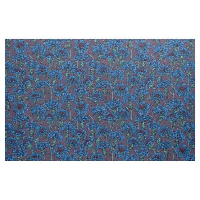 Blue cornflowers, wild flowers fabric (Fat Quarter)
