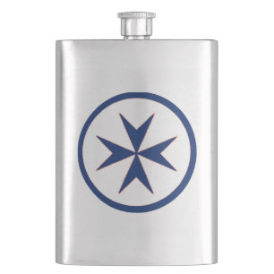 BLUE CORSAIR STYLE octagon cross Hip Flask