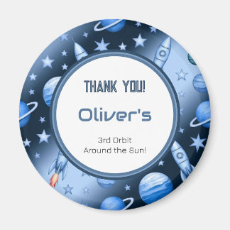 Blue Cosmic Adventure Celestial Pattern Magnet