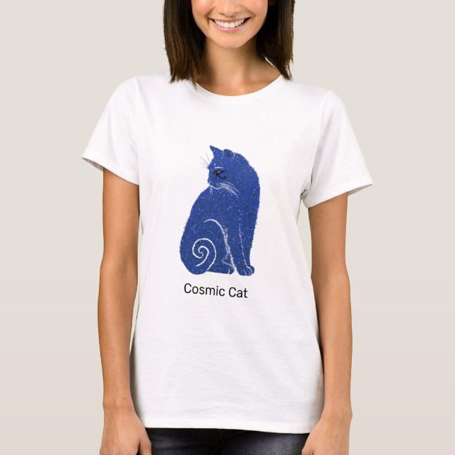Blue Cosmic Cat T-Shirt (Front)