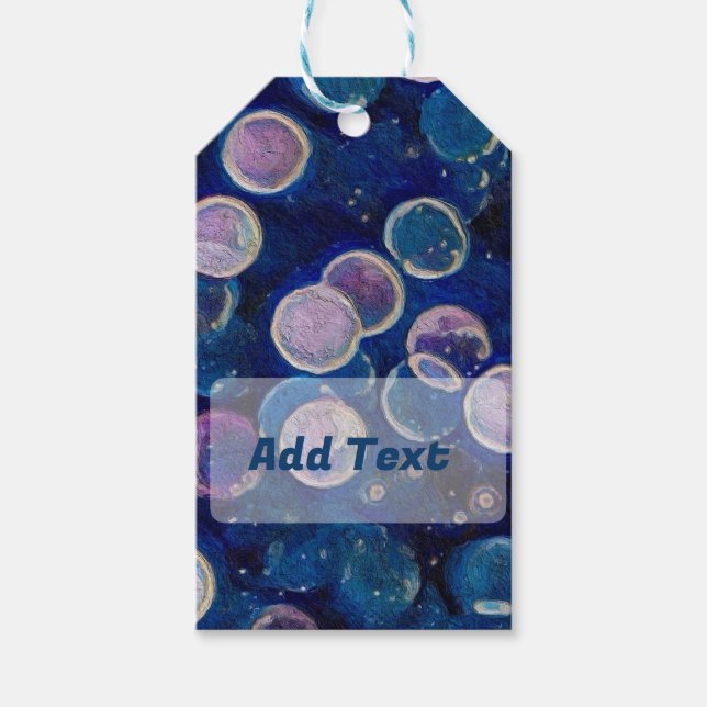 Blue Cosmic Orbs Gift Tags (Front)