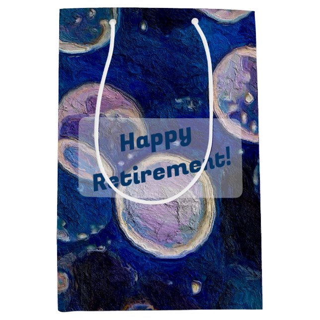 Blue Cosmic Orbs Medium Gift Bag (Front)