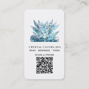 *~* Blue Cosmic Sparkling Magical QR Crystal Business Card