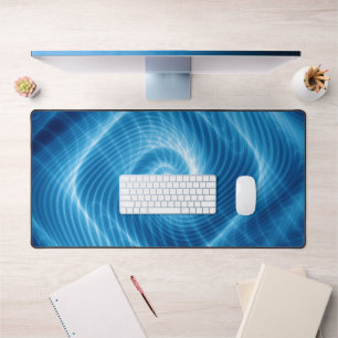 Blue Cosmic Spiral Nebula Desk Mat