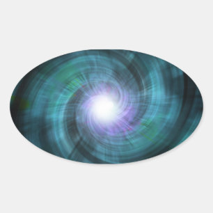 Blue Cosmic Twirl Oval Sticker