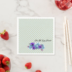 Blue Cottage Roses Rustic Wedding Suite Party Napkin