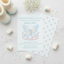 Blue Cotton Candy Butterfly Boy Baby Shower