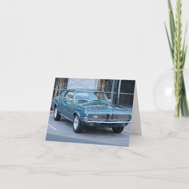 Blue Cougar Automobile Notecard (Front)