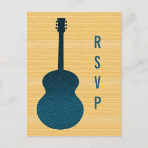 Blue Country Guitar RSVP Postcard