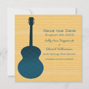 Blue Country Guitar Save the Date Invite