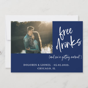 Blue Couple Photo Wedding Save the date
