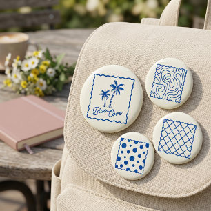 Blue Cove 2 Inch Round Button
