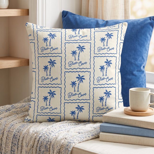 Blue Cove Throw Pillow (Creator Uploaded)