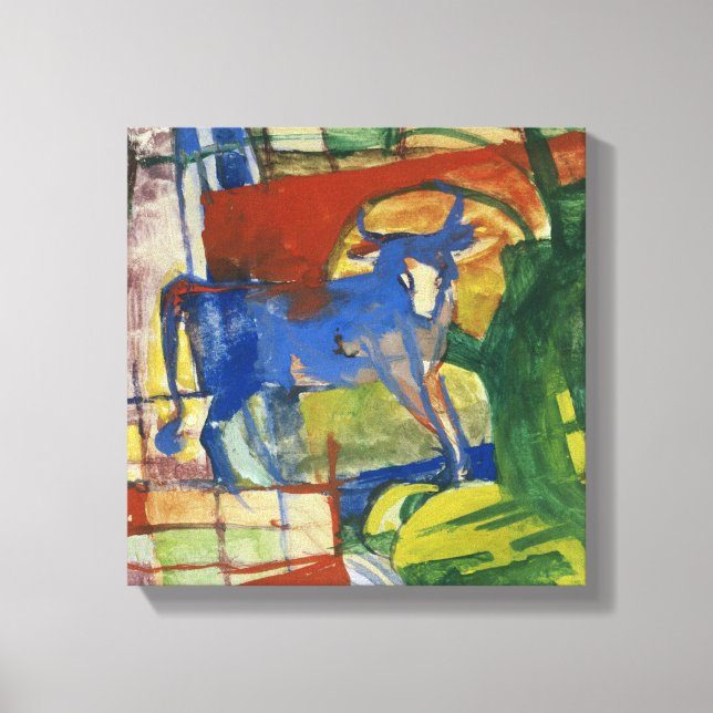 Blue Cow, 1914 (tempera on paper) Canvas Print (Front)