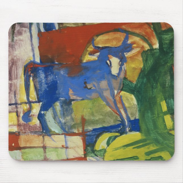 Blue Cow, 1914 (tempera on paper) Mouse Pad (Front)