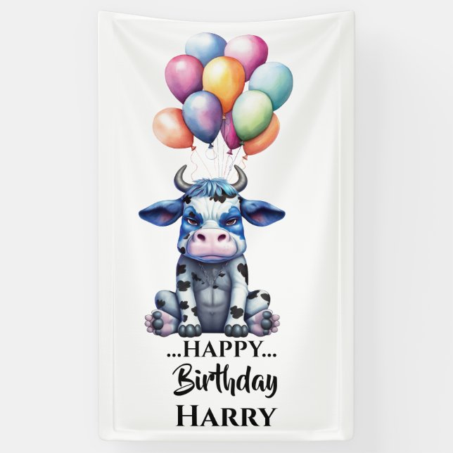 Blue Cow  Banner (Vertical)