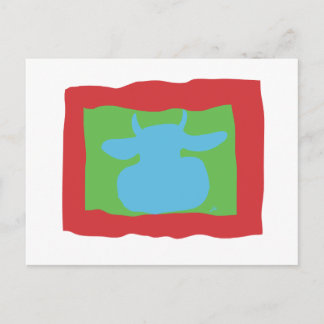 BLUE COW POSTCARD