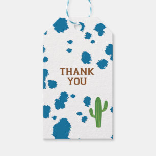 Blue Cow Print Gift Tag