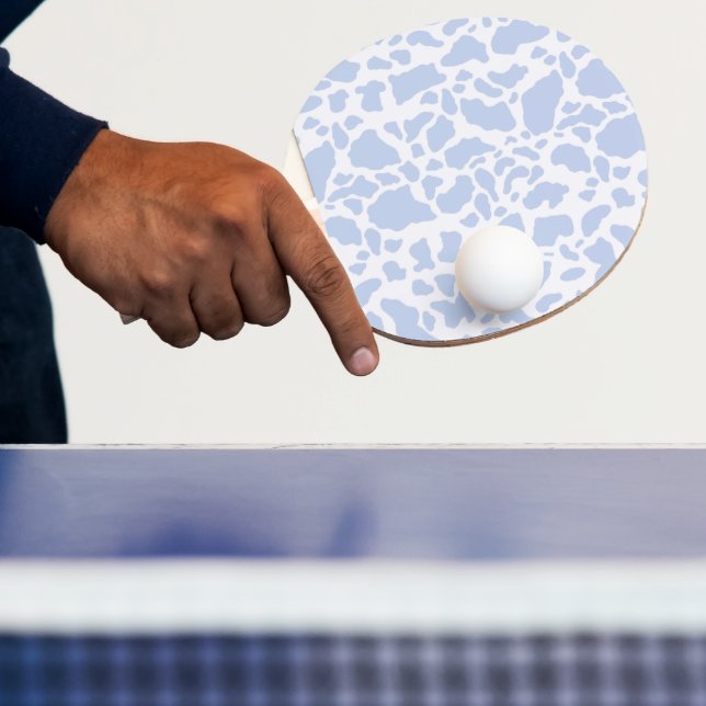 Blue Cow Spots Animal Print Pattern Ping Pong Paddle (Insitu)