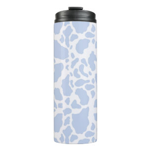 Blue Cow Spots Animal Print Pattern Thermal Tumbler