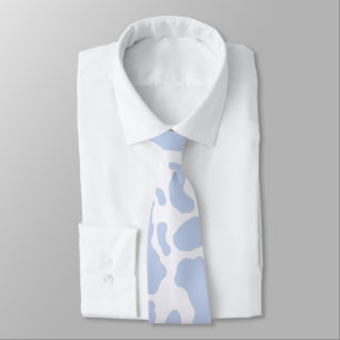 Blue Cow Spots Animal Print Pattern Tie