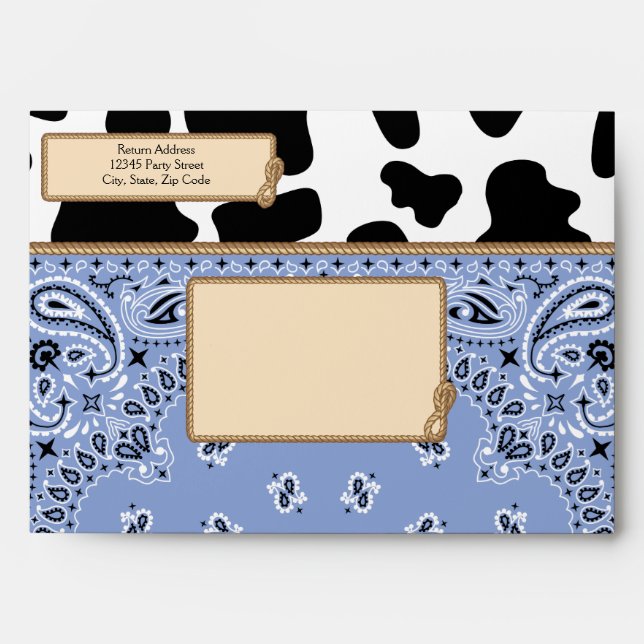 Blue Cowboy, Bandana Style A7 Envelopes (Front)