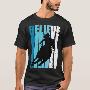 Blue Cowgirls Horse Riding Rider Retro Southern Co T-Shirt