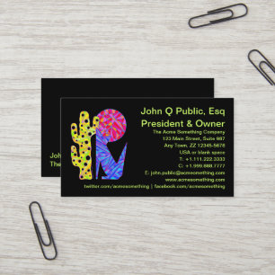 Blue Coyote Southwestern Style Colourful Business Card