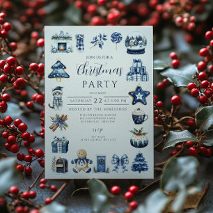 Blue Cozy Christmas Invitation