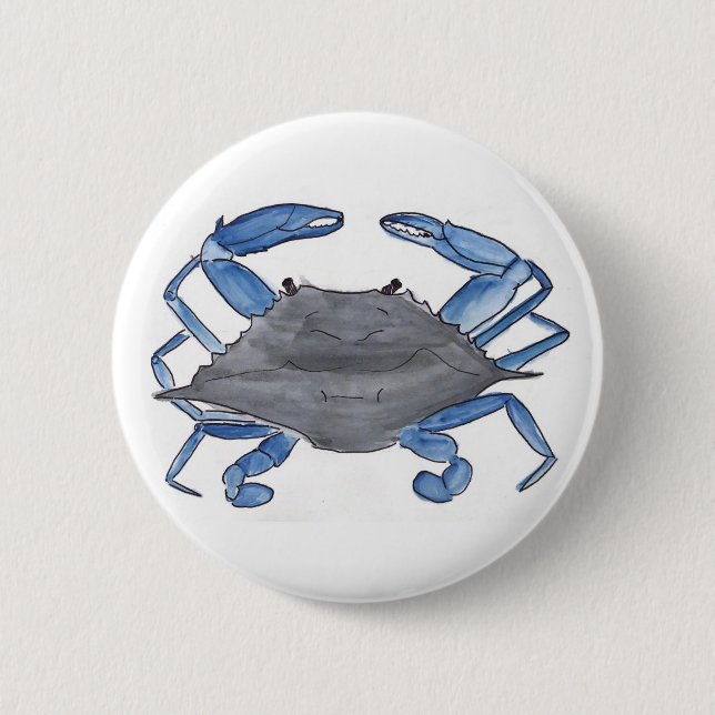 Blue Crab   2 Inch Round Button (Front)