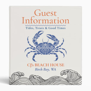 Blue Crab Beach House Guest Information Binder