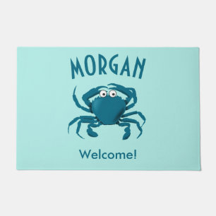 Blue Crab Beach Welcome   Doormat