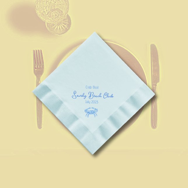 Blue crab boil -personalized napkins (Creator Uploaded)