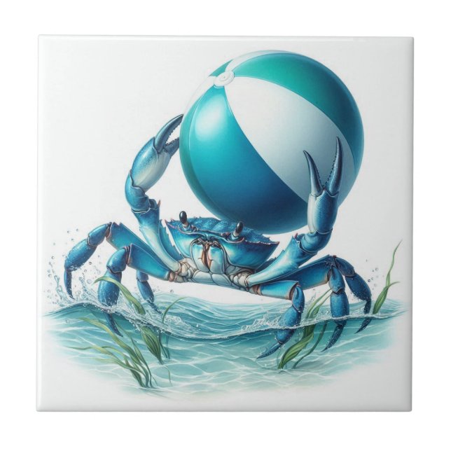 Blue Crab Ceramic Tile (Front)
