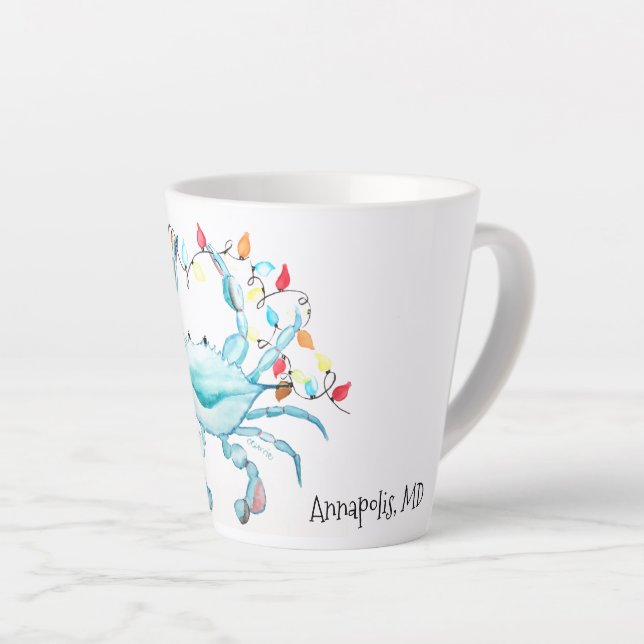 Blue Crab Christmas Mug (Right Angle)