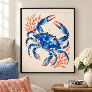 Blue Crab Dancer Art Print