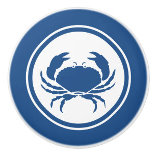 Blue Crab Marine Creature  ceramic knob