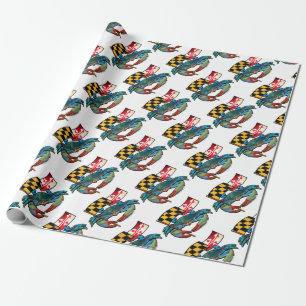 Blue Crab Maryland flag Wrapping Paper