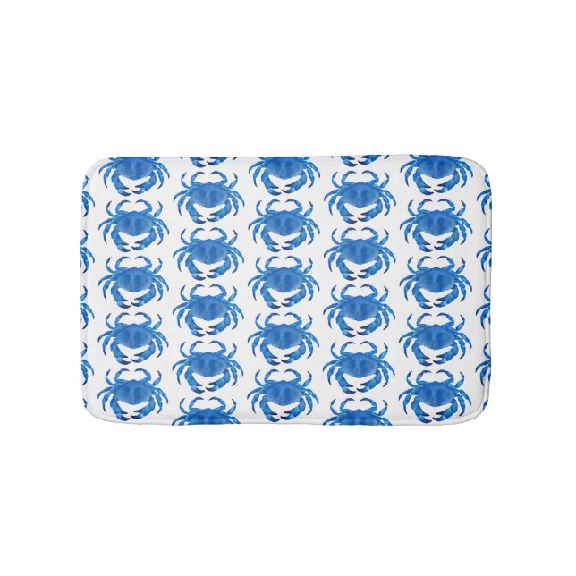 Blue Crab Ocean pattern Bath Mat (Front)