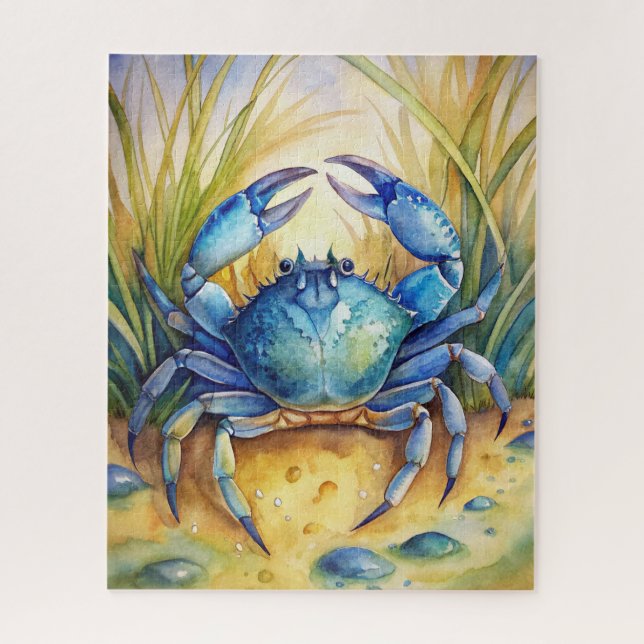 Blue Crab on a Beach Jigsaw Puzzle (Vertical)