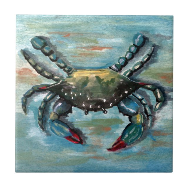 Blue Crab on Blue Tile (Front)