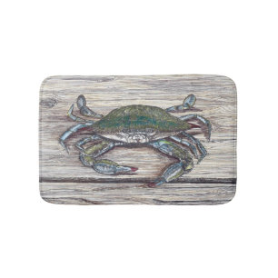 Blue Crab on Dock Bath Mat