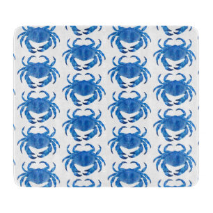 Blue Crab Pattern Cutting Board
