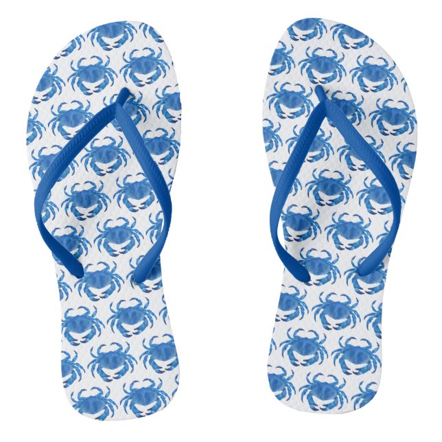 Blue crab pattern flip flops (Footbed)