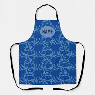 Blue Crab Pattern Seafood Cook's Apron Customize